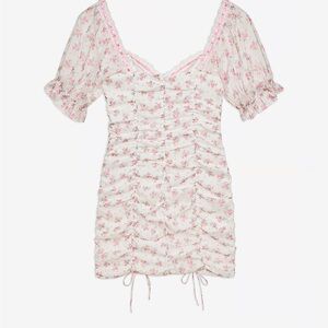 Brand New with tags Floral Ruched Mini Dress